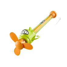(Blue) Outdoor Squirting Toy With Rotating Propeller Water Squirter Tube For Beach Lawn Garden Courtyard Patio