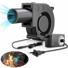 Potente soffiatore turbo per barbecue e officina, ventilatore radiale da 5500 giri/min con regolatore di velocità e uscita dell'aria, soffia