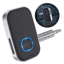 Bluetooth 5.3 Car Adapter, Upgraded Noise Reduction 3.5mm AUX Bluetooth Receiver for Car Audio System, 16H Standby, Wire