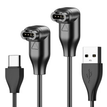 2 Pack USB-C Charging Cable for Garmin Watches, 100cm Right Angle Charger Compatible with Fenix, Venu, Forerunner, Insti