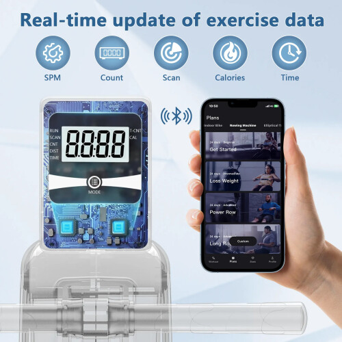 Rudergerät Heimtrainer Magnetisch Double Rail APP Kinomap Rower 1