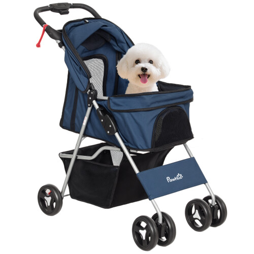 PawHut Cochecito para Perro Azul 77 x 45 x 99.5 cm