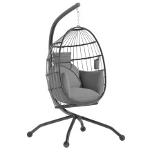Silla Colgante Huevo Gris 120 x 88 x 192 cm
