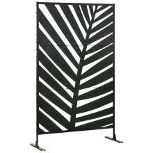 Biombo para Exterior Negro 122 x 45 x 198 cm