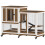 PawHut Conejera de Madera Bicolor 110 x 50 x 86 cm 1