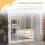 PawHut Barrera para Perro Blanco 100 x 3.5 x 78 cm 5