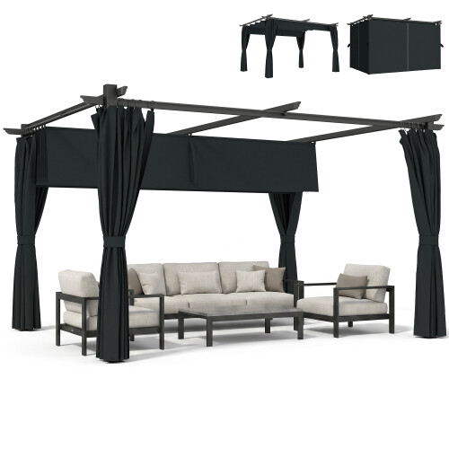 Outsunny Pérgola Gris 390 x 300 x 222 cm