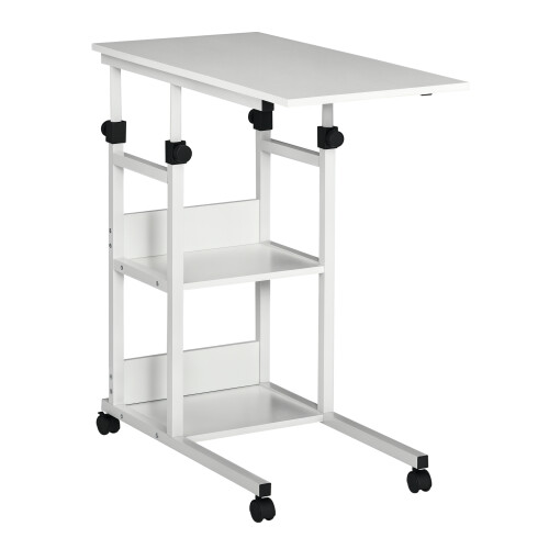 Homcom Mesa Auxiliar de Sofá Blanco 80 x 40 x 82 cm
