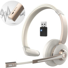 Kabellose Bluetooth-Kopfhörer mit Mikrofon, 28 Stunden Akkulaufzeit und Geräuschunterdrückung für Homeoffice und Arbeit