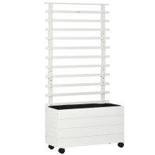 Jardinera con Enrejado Blanco 76 x 30 x 155 cm