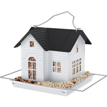 Solarbetriebenes Vogelhäuschen mit Beleuchtung, hängendes Metall-Gartenvogelhaus, dekorative Gartendekoration und einzigartiges Geschenk