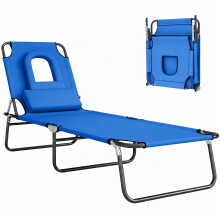 Tumbona Plegable Azul 190 x 56 x 28 cm