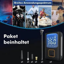Elektrische Luftpumpe, tragbarer Luftkompressor mit 150 PSI, 6000 mAh Akku, LED-Licht und 5 Modi für Auto, Motorrad und Fahrrad