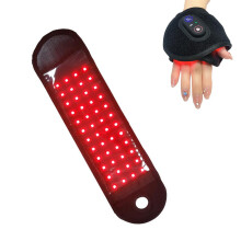 Rotlichttherapie-Handgelenkbandage, Infrarotunterstützung mit 48 LEDs (660 nm und 850 nm), 10-W-Wärmemassageband zur Schmerzlinderung und me