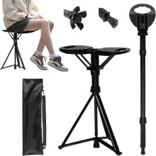 Gehstock mit Sitz, höhenverstellbar 87–95 cm, faltbarer Wanderstock, verbesserte Ausführung, maximale Belastbarkeit 250 kg