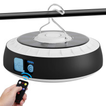 Solarbetriebene Campinglaterne mit Fernbedienung, wasserdichte Hängeleuchte für Zelte, 6 Modi, wiederaufladbare LED-Lampe für Camping und Wa