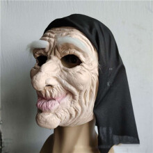 (Nonna) Maschera in lattice di vecchia signora con sopracciglia bianche