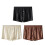 3Pcs Ice Silk Panties Smooth Trunk Solid Boxer-Brown black L 1