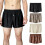 3Pcs Ice Silk Panties Smooth Trunk Solid Boxer-Brown black M 3