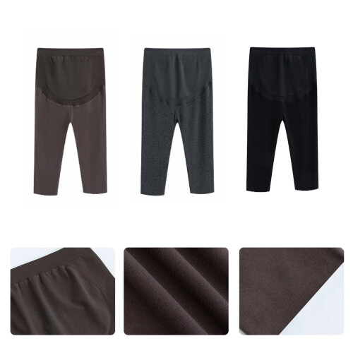 Cotton Maternity Five-point Pants Stretchy Comfortable-Black L 2