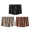 3Pcs Men Ice Silk Smooth Solid Boxer Shorts-Black gray brown L 1