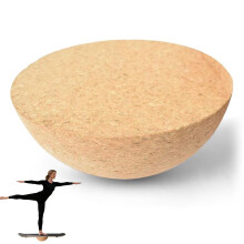 Halve koepel van kurk, balansblok, 15 x 7 cm, natuurlijke kurk voor balanstraining, stabiliteitsoefeningen en duurzame fitness thuis.