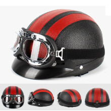 Motorhelm, universele open zonnehelm met bril, verstelbare hoofdomtrek 54-60 cm, lichtgewicht en beschermend.