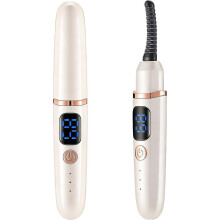 Elektrische, beheizbare Wimpernzange mit LED-Akkustandsanzeige, 3 Temperaturstufen, USB-Aufladung, Typ-C-Schnellaufheizung