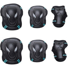 Knieorthesen-Set, 6-in-1-Profi-Kniestütze, geeignet für Inlineskaten, Eislaufen, Radfahren und Mountainbiken