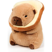 Capybara-Plüschtier, 30 cm, weiches Stofftier mit Brot-Accessoire, niedliches Kuscheltier, Geschenk für Kinder und Erwachsene, Dekoration