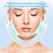 Gesichtsmassagegerät, EMS-Vibrationsgerät zur V-Formung des Gesichts, 5 Modi und 15 Intensitätsstufen, 5-Farben-Lichttherapie, sichtbares 3D