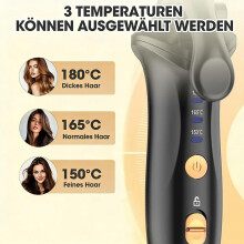 Kabelloser Lockenstab, Mini-Reiselockenstab, USB-aufladbar mit 3 Temperaturstufen, tragbarer Lockenstab mit Aufbewahrungsmöglichkeit