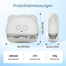 Elektrisches Nagelpflegegerät 2-in-1: Nagelfräser und Nagelknipser, leise, USB-Typ-C-Ladefunktion, weißer Nageltrimmer