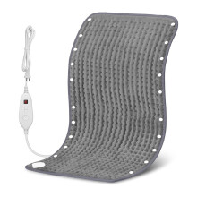 Beheizbares Kissen, 50 x 100 cm, Heizkissen für unter den Schreibtisch, 10 Temperaturstufen, Timer, waschbar, faltbar für Büro und Zuhause