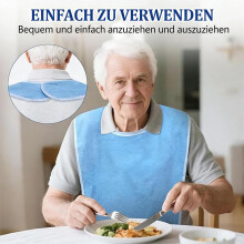 3er-Packung Lätzchen für Erwachsene, wiederverwendbare, waschbare Frottee-Lätzchen mit Klettverschluss für Senioren und Erwachsene mit Behin