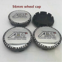 (56mm silver cap2) suitable for 4pcs 56mm 60mm 65mm 68mm Abt Car Wheel Center Hub Cap Badge Dust-proof Covers Emblem Sticker Car Styling