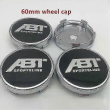 (60mm black cap2) suitable for 4pcs 56mm 60mm 65mm 68mm Abt Car Wheel Center Hub Cap Badge Dust-proof Covers Emblem Sticker Car Styling