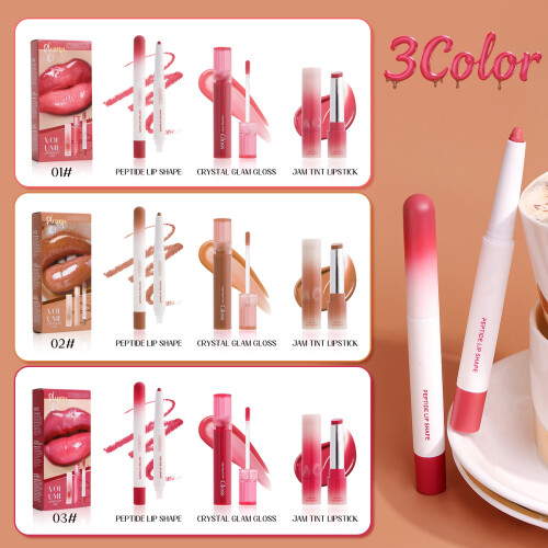 Bright Color Stay Liquid Lip Glossy Lipstick Pack met-02 1