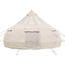Tenda Yurt de Lona 5 m-Duoku-para Camping Familiar, Glamping, Caça e Eventos ao Ar Livre, Capacidade para Até 12 Pessoas