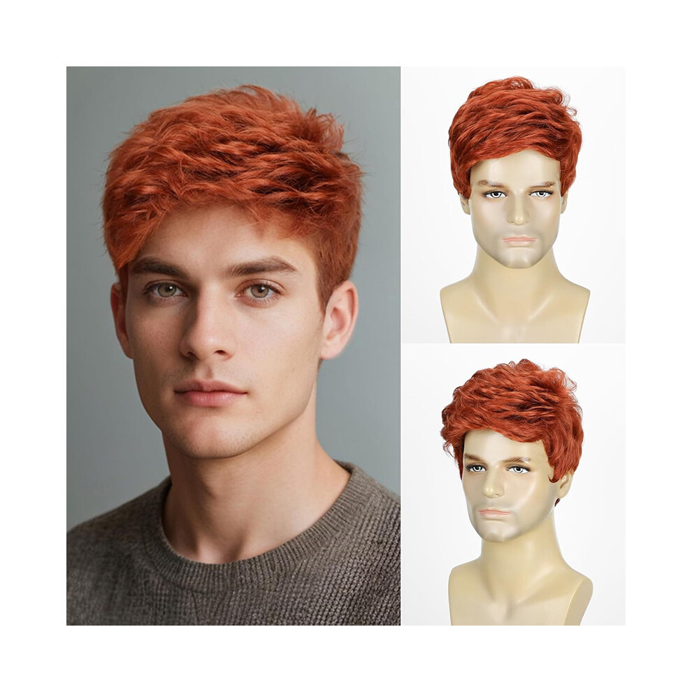 Stoyotu (B) Man Colorful Partial Notch Short Hair Banquet Clothing Match Chemical Fiber Wig Cocktail Party Man Headwear No Bangs Wig Cover
