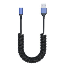 Opgerolde USB A mannelijk naar type C vrouwelijke-Blauw