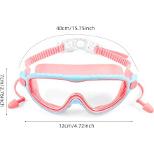 Kinder snorkelmasker met neuskap en oordopjes, 180 graden panoramisch zicht, lekvrij, anti-condens, UV-werend, voor kinderen van 4 tot 1 jaa