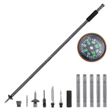 100 cm aluminium wandelstok, 5-delige wandelset met kompas, schroevendraaier en fluitje voor wandelpaden, reizen en dagelijks gebruik.