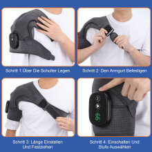 Draadloze verwarmde schoudermassager met 3 warmte- en vibratiestanden, touchscreenbediening en een 5000 mAh-batterij voor links- of rechtsha