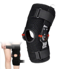Kniebrace voor sport en therapie, aluminium versteviging, antislip, verstelbaar van -10 tot 120, flexibele ondersteuning voor stabilitei