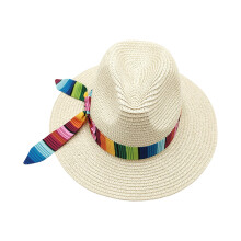 Chapeau Panama élégant en paille de papier Sombrero avec-Beige M
