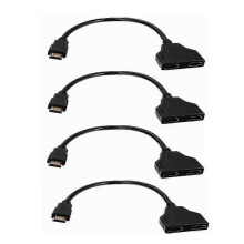 4pcs HDMI-compatible Cable Splitter 1080P 2 Dual Port Splitter 1 In 2 Out Cable Adapter for LCD Monitor/HDTV/DVD HDMI-compatible Splitter