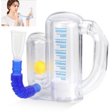 Entrenador pulmonar, ejercitador respiratorio de 5000 ml con indicador de flujo de bola y escala, para terapia del habla y entrenamiento de