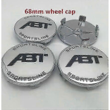 (68mm silver cap1) suitable for 4pcs 56mm 60mm 65mm 68mm Abt Car Wheel Center Hub Cap Badge Dust-proof Covers Emblem Sticker Car Styling