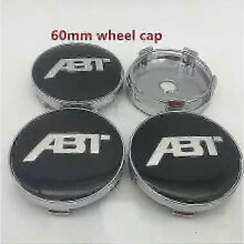(60mm black cap1) suitable for 4pcs 56mm 60mm 65mm 68mm Abt Car Wheel Center Hub Cap Badge Dust-proof Covers Emblem Sticker Car Styling